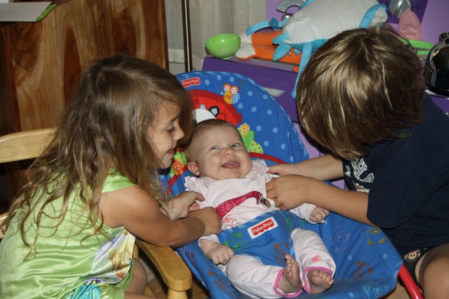 Eli And Finley With Sawyer Laughing